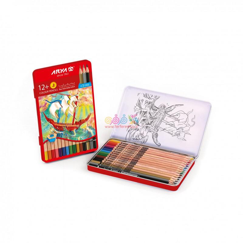مداد رنگي 12 فلز 3021 آريا