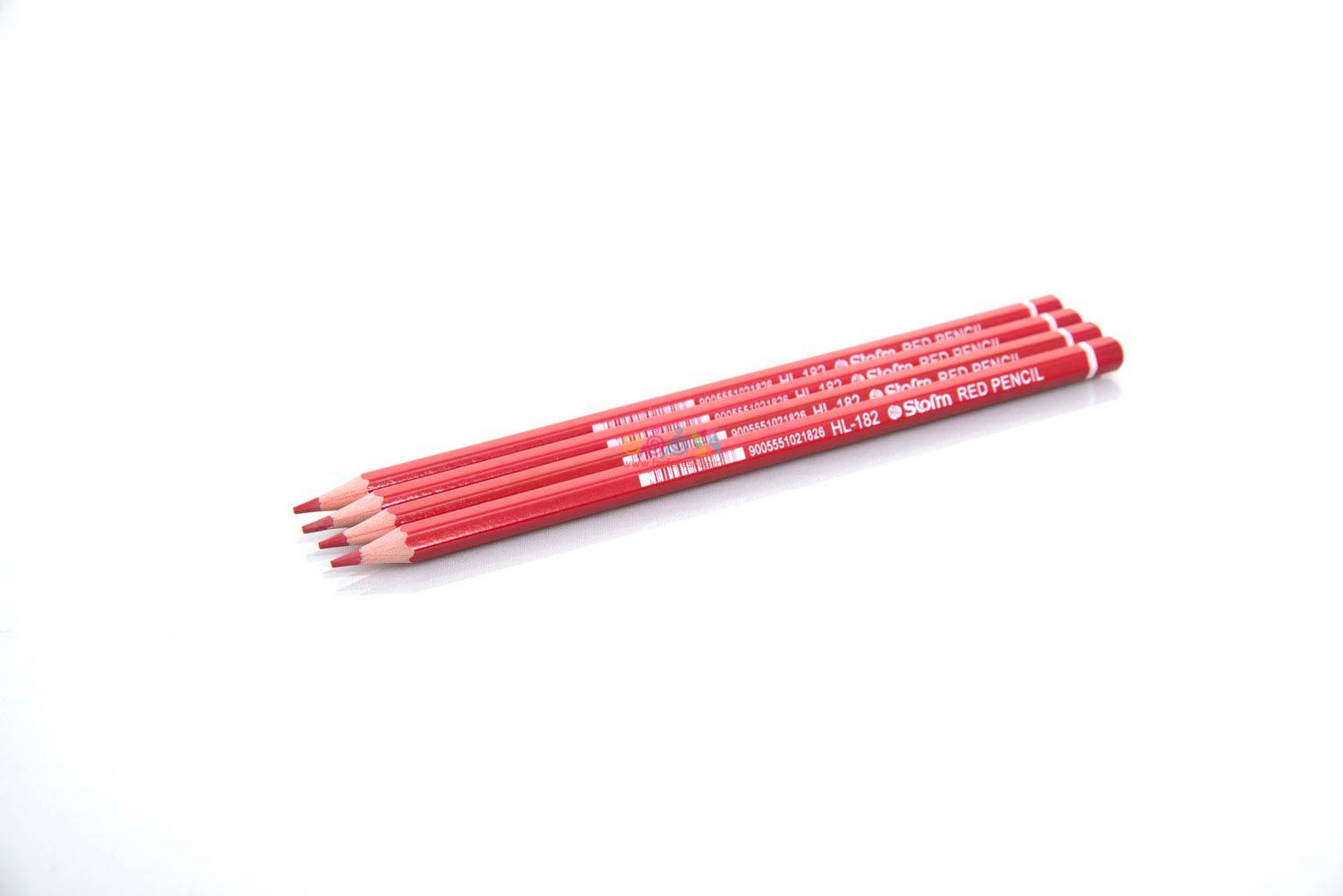 مدادقرمز شش گوش HL-182 ع 12عددي استورم