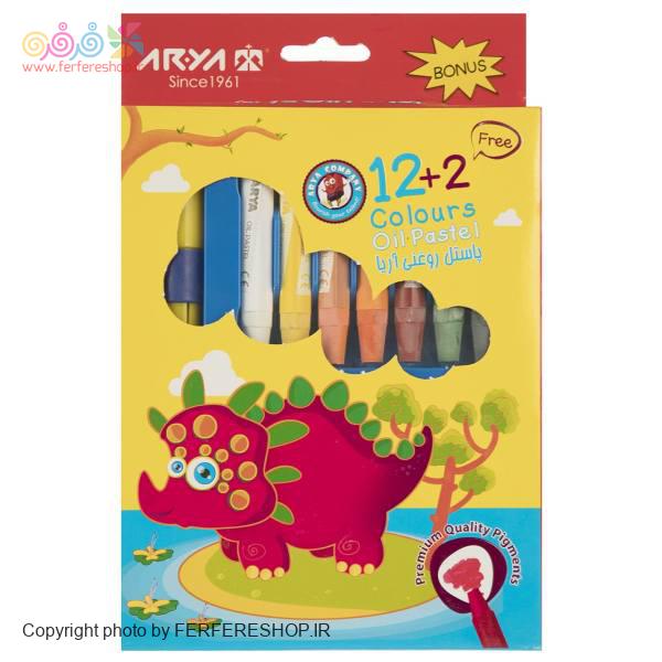 پاستل 12رنگ مقوايي کد2027 آريا